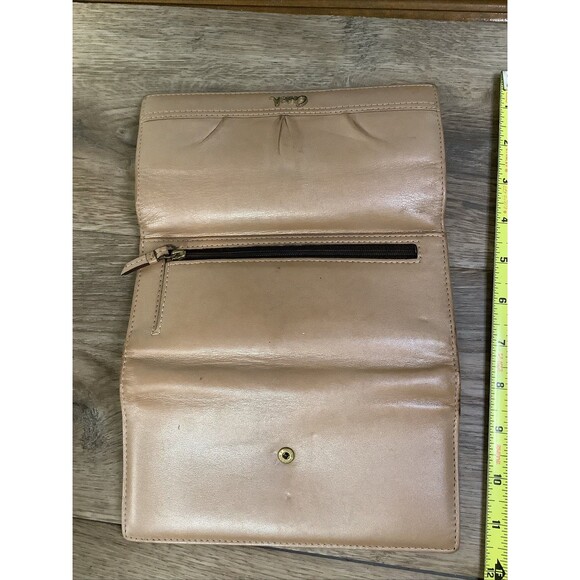 Vintage COACH Wallet Tri-Fold Chckbk Cover Clutch SOFT Leather Tan - Picture 7 of 8